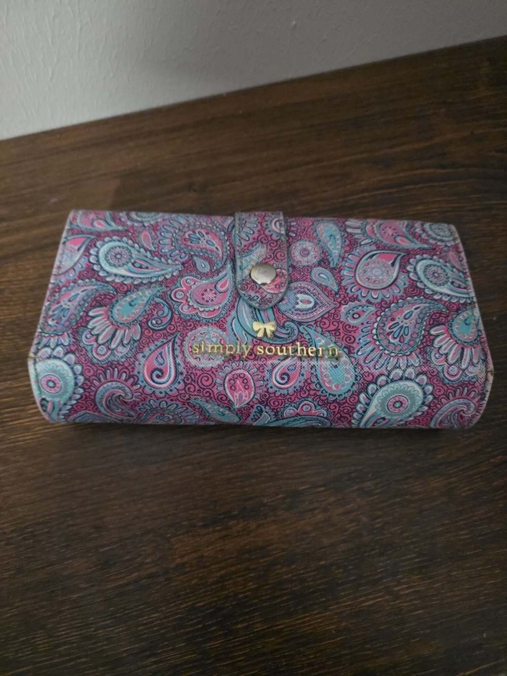 Simply Southern Pink and Teal Paisley Wallet